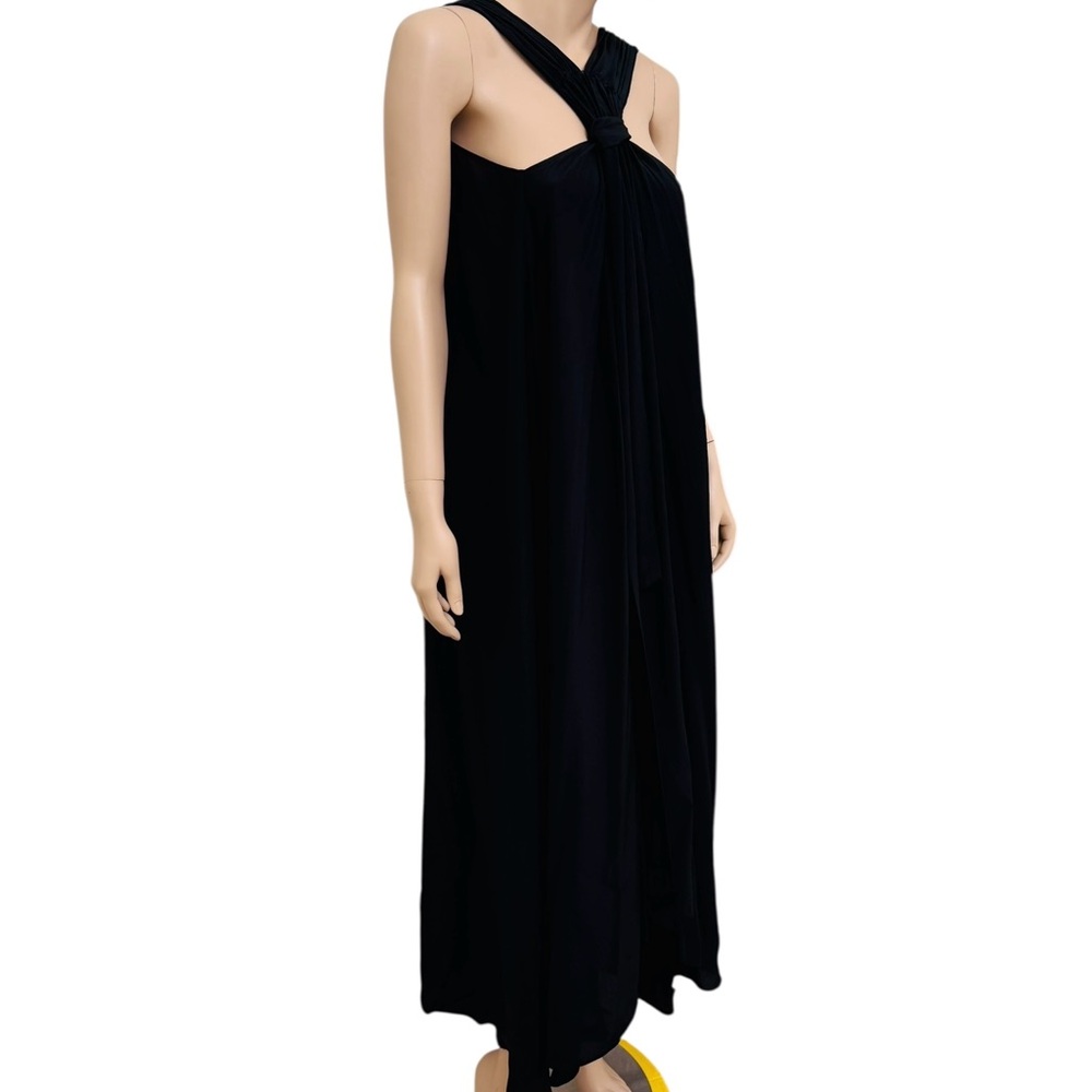 NWT Hatch 100% Silk Elegant Black Knot-Front Maxi Luxury Dress L/XL - Picture 5 of 13